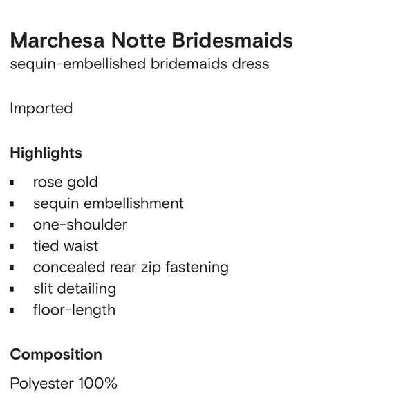 Marchesa Notte Bridesmaid or prom gold gown - Picture 6 of 7
